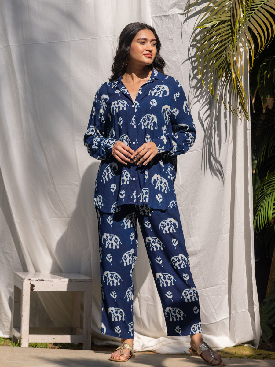Krishna Indigo Slub Co-ord Set of 2