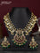 Antique guttapusalu necklace with kemp & cz stones and pearl & green beads hangings