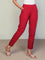 Women Solid Cherry Cotton Pencil Pant