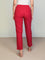 Women Solid Cherry Cotton Pencil Pant