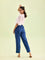 Women Solid Royal Cotton Pencil Pant