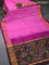 Pure uppada silk saree pink and deep jamun shade with allover thread woven geometric buttas and zari woven border