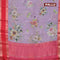 Banarasi kota saree mild purple and red with floral digital prints and rettapet zari woven border