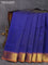 10 yards silk cotton saree blue and mango yellow with allover vairosi pattern and zari woven border without blouse