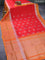 Pure uppada silk saree red and dual shade of mustard yellow with silver zari woven buttas and silver zari woven butta border