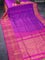 Pure uppada silk saree purple and pink with allover thread & zari woven buttas and long peacock design zari woven border