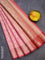 Banarasi kota saree light pink and pink with allover zari weaves and floral zari woven border