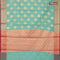 Banarasi kota saree teal blue and maroon with zari woven buttas and zari woven border