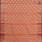 Banarasi kota saree peach orange and red with zari woven buttas and zari woven border