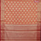 Banarasi kota saree peach orange and red shade with zari woven floral buttas and floral zari woven border