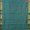 10 yards semi silk cotton saree dual shade of teal green shade with plain body and zari woven border