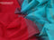 10 yards silk cotton saree red and teal blue with plain body and rudhraksha & annam zari woven border