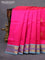 10 yards silk cotton saree pink and teal blue with zari woven buttas and rettapet zari woven border