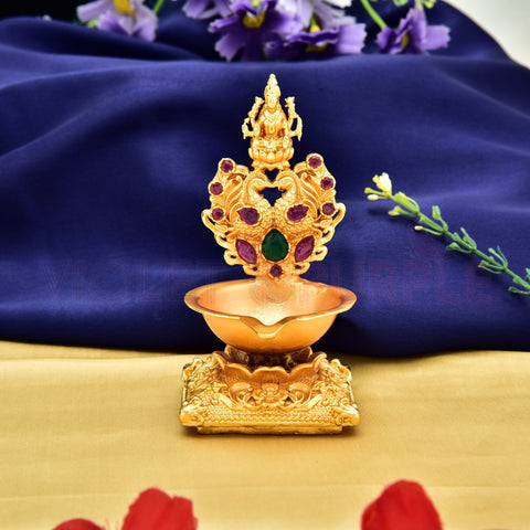 Divine Lakshmi Temple Diya Lamp