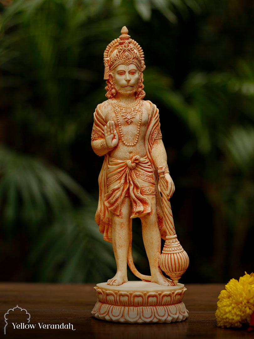 Marble Dust Sculpture - Standing Hanuman