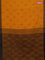 Bengal soft cotton saree dark mustard and black with allover butta weaves and simple border