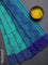 Bengal soft cotton saree teal blue and blue with allover weaves and simple border