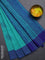 Bengal soft cotton saree teal green and blue with allover butta weaves and simple border