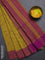 Bengal soft cotton saree mustard yellow and purple with allover butta weaves and simple border