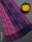 Bengal soft cotton saree mavue pink and navy blue with allover weaves and simple border
