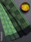 Bengal soft cotton saree pista green and black with allover weaves and simple border