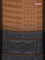 Bengal soft cotton saree dark mustard and grey with allover weaves and simple border
