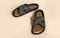 Ethnic Cross Strap Sandals : Black