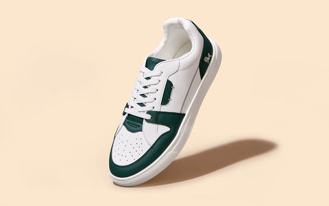 Retro Slick Sneakers : Green and White