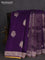 Banarasi silk saree violet and yellow with allover zari weaves and zari woven border