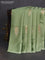 Banarasi mushru silk saree pastel green with allover stripes pattern & zari weaves and satin border