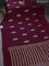 Banarasi mushru silk saree maroon with allover stripes pattern & zari weaves and satin border