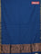 Bengal soft cotton saree cs blue with plain body and temple design zari woven border