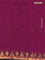 Bengal soft cotton saree dark magenta pink with plain body and zari woven border
