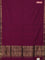 Bengal soft cotton saree dark magenta pink with plain body and zari woven border