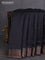 Chiniya silk saree black and maroon with plain body and woven border