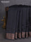 Chiniya silk saree black and rust shade with plain body and woven border