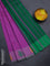 Arani semi silk saree purple shade and dual shade of green with thread woven buttas and thread woven butta border