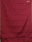 Arani semi silk saree maroon and light green with allover silver zari weaves and piping border