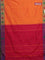 Arani semi silk saree orange and dual shade of maroon with thread woven buttas and thread woven butta border