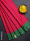 Arani semi silk saree pink and dual shade of green with allover copper zari checked pattern and copper zari woven simple border