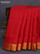 10 Yards silk saree maroon and green with plain body and zari woven border
