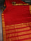 10 Yards silk saree maroon and green with plain body and zari woven border
