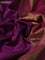 10 Yards silk saree purple and magenta pink with plain body and zari woven border