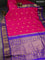 10 Yards silk saree pink and blue with annam & paisley zari woven buttas and zari woven border