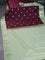Bangalori silk saree wine shade and pastel green with zari woven buttas and zari woven border