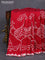 Chiniya silk saree kumkum red with allover bandhani prints