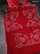 Chiniya silk saree kumkum red with allover bandhani prints