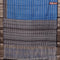 Assam partly silk saree blue and black with digital prints & zari weaves and zari woven border