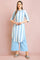 Blue Stripe Cotton Blend Straight Kurta and Palazzo Co-ord Set
