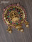 Antique pendant set lakshmi design with kemp stones and golden beads hangings